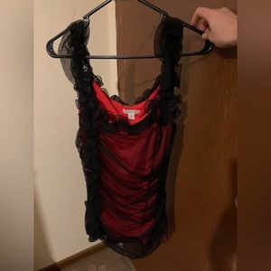 sexy black and red top by boston proper